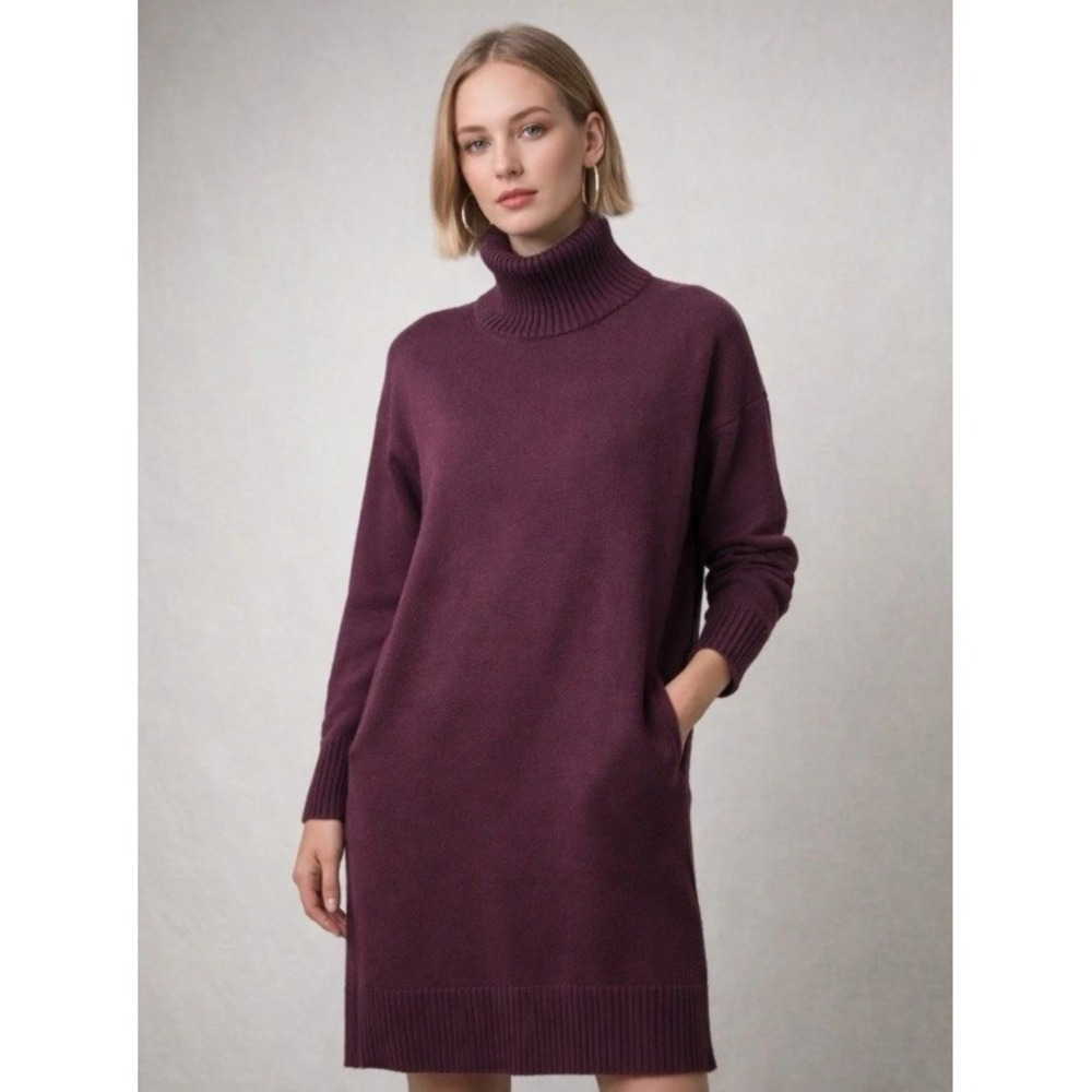Lululemon Softer Still Cashmere Blend Knit Sweater Dress Turtleneck Fall Warm XS